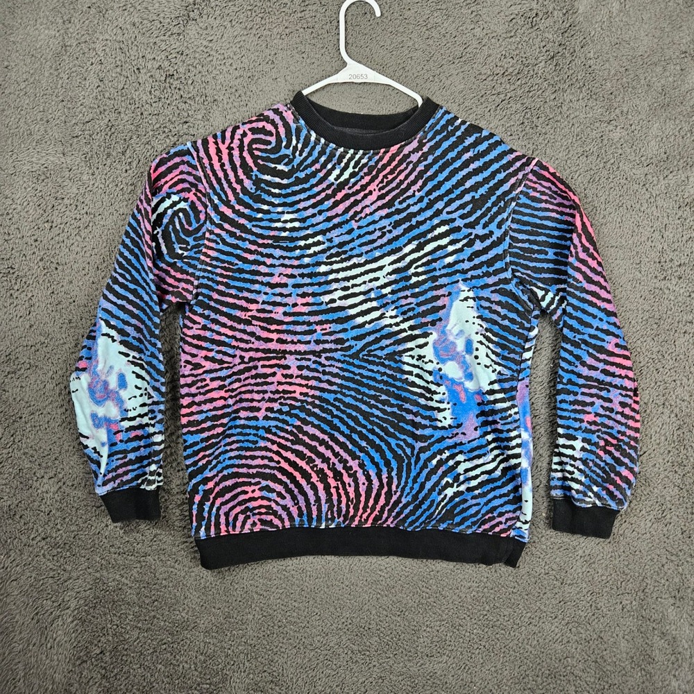 Mishka Brooklyn NYC Fingerprint Swirl Graphic Sweatshirt Womens Medium‎